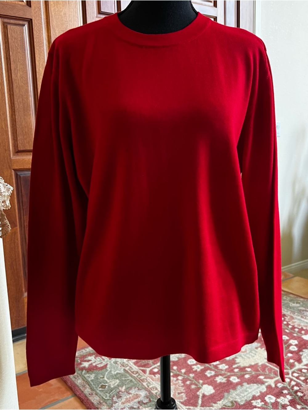 Studio 21 Long Sleeve Crew Neck 100% Cotton Top Shirt Made In Italy Size Large